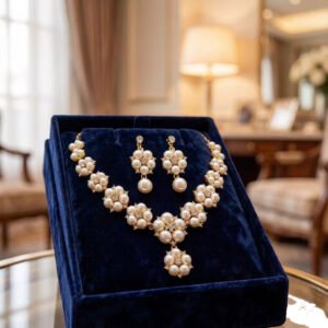 Women's Alloy Pearl Necklace and Earrings Set