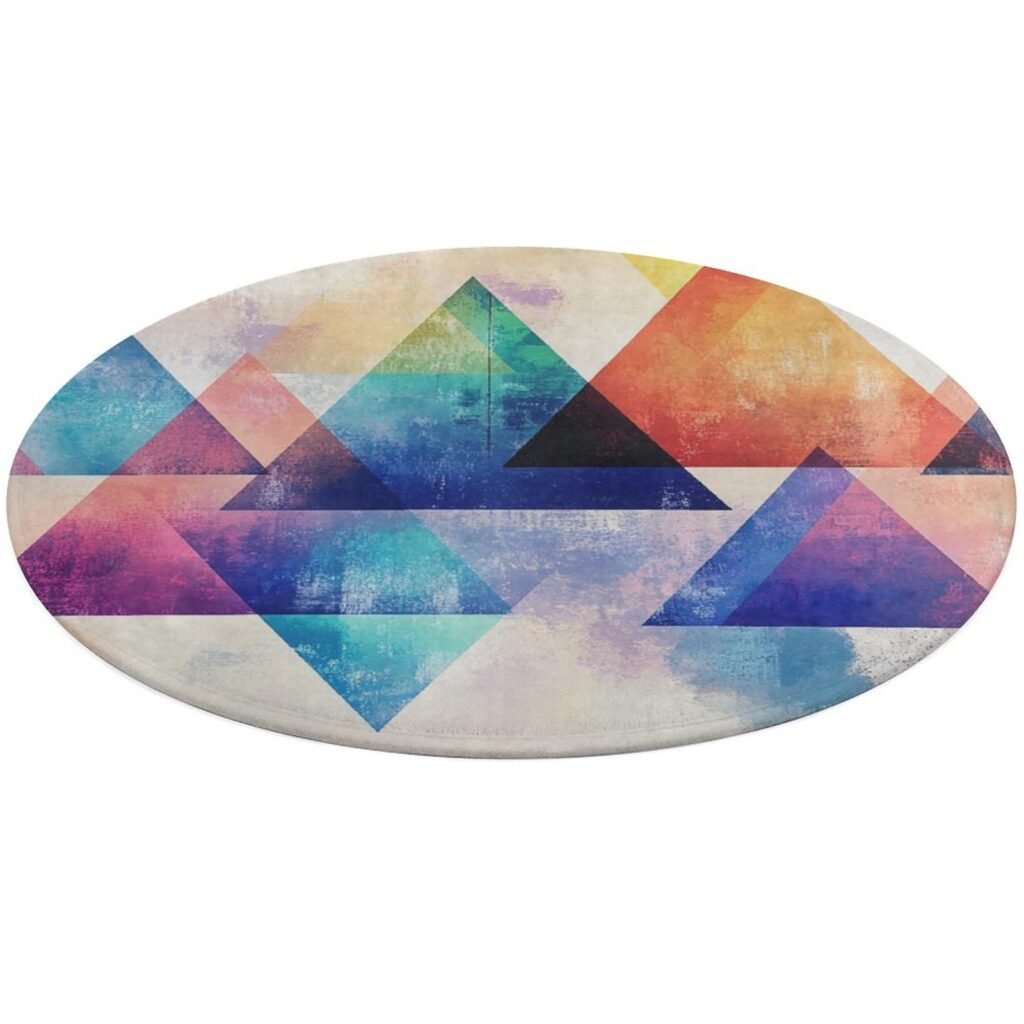 Designer Area Rug Circular Carpet multicolor