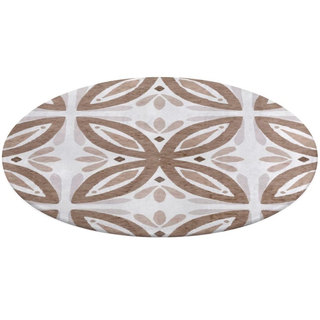 Designer Area Rug Circular Carpet multicolor