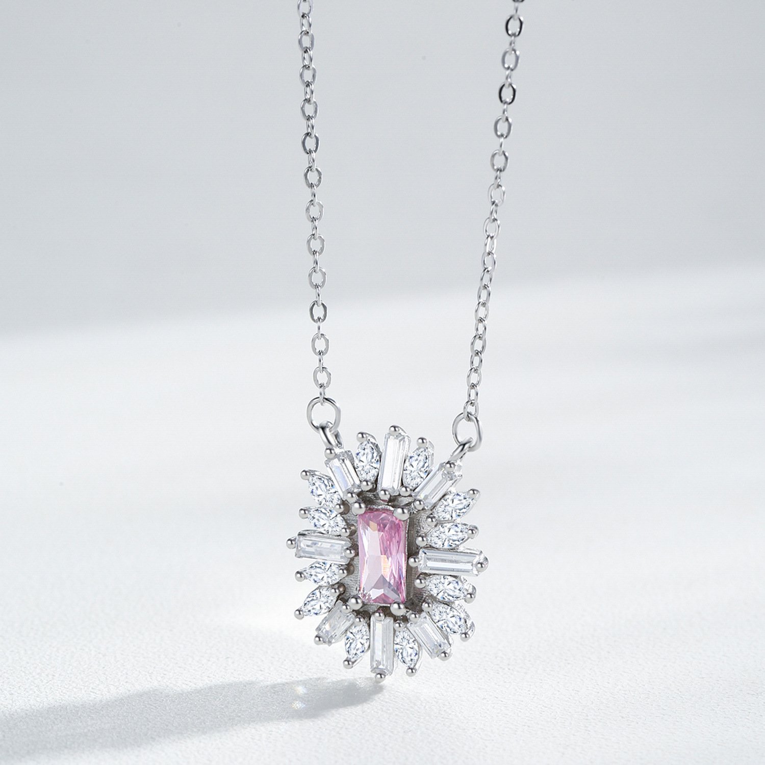 Zircon Sterling Silver Necklace and Earrings Set - Image 3