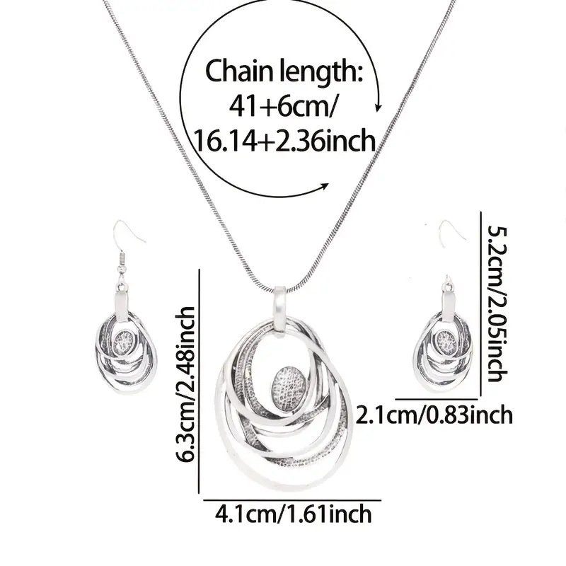 Geometric Necklace and Earrings Set - Image 5