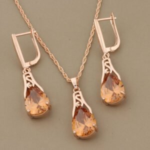 Zircon Teardrop Earring and Pendant