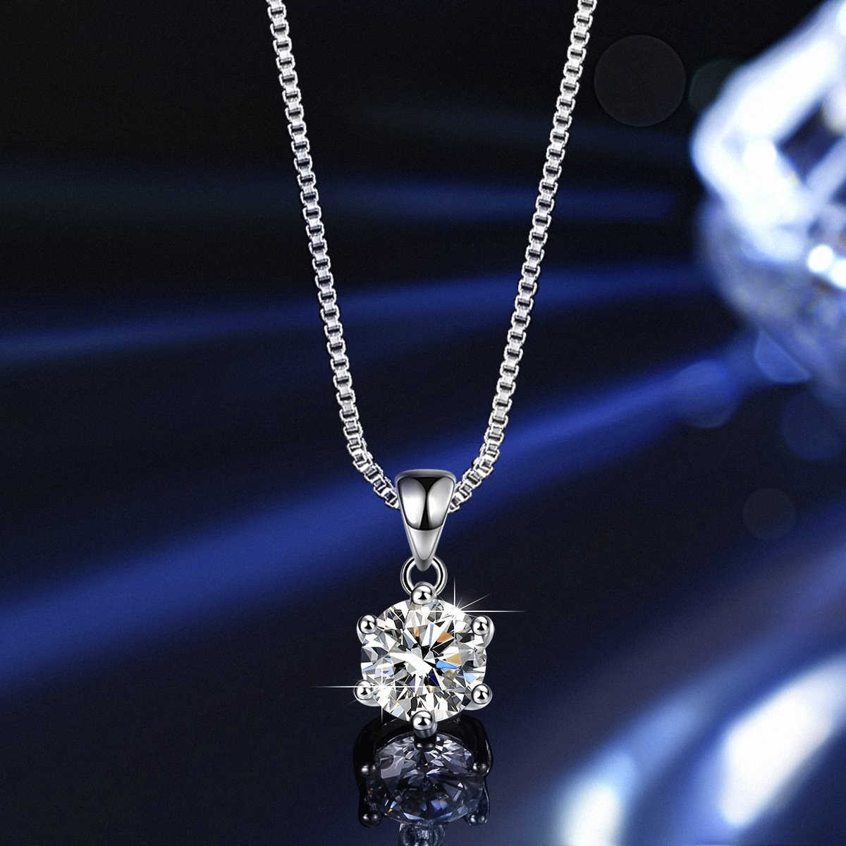Sterling Silver Moissanite Jewelry necklace ring earrings set - Image 2