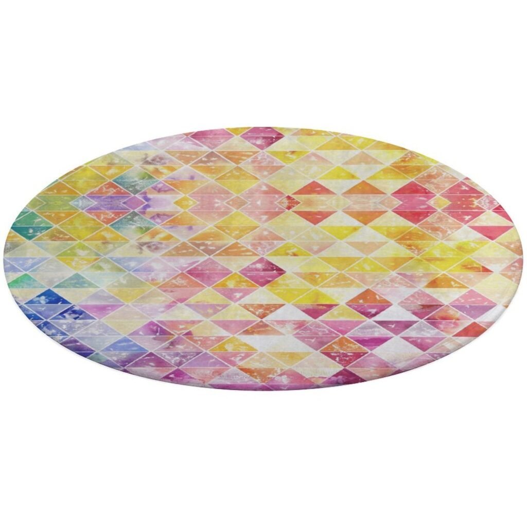 Designer Area Rug Circular Carpet multicolor