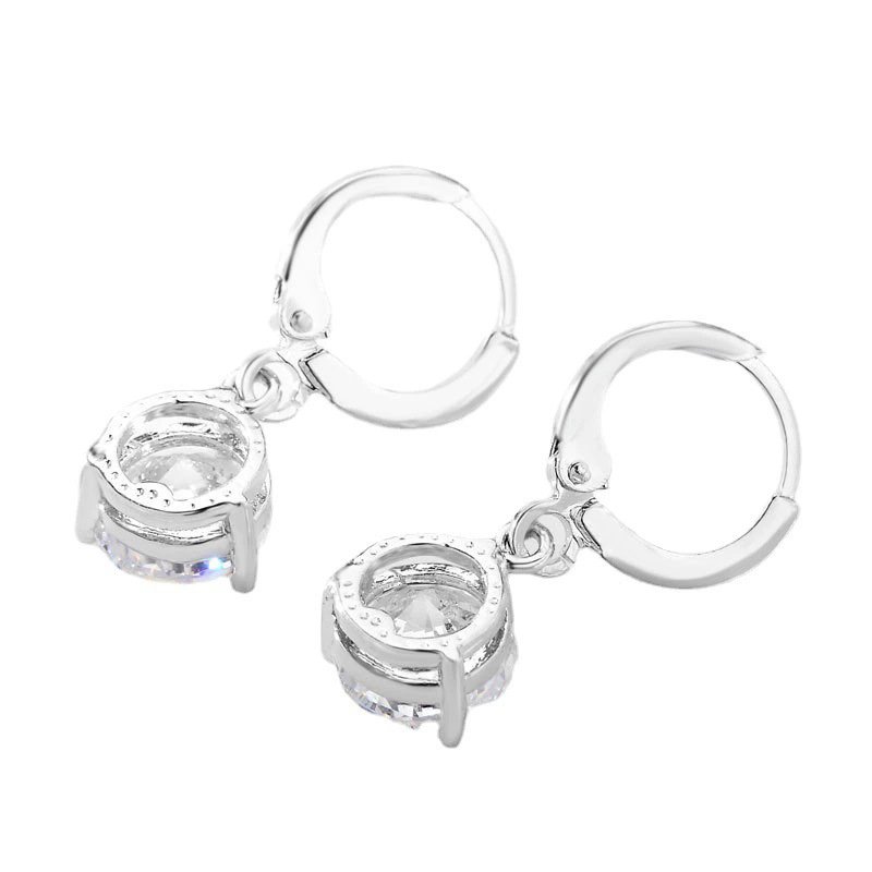 Geometric Zircon Necklace Earrings Set - Image 5