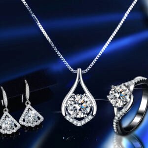 Sterling Silver lab diamond moissanite Jewelry Set