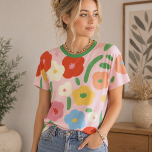 All Over Floral Tee  multicolor in pure cotton