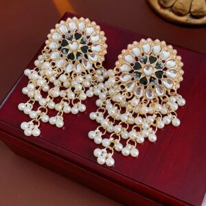 Ethnic Vintage Drop Earrings for Women Fancy Dripping Pearl Drop Earring Light Luxury Exaggerate Gorgeous Jewelry Wedding Gift