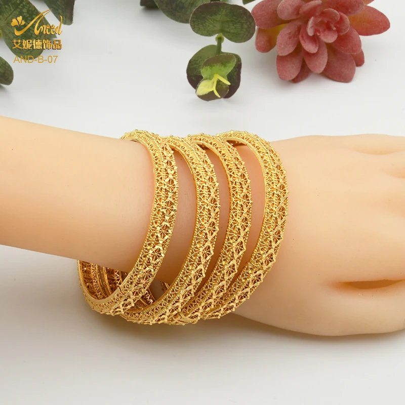 Floral design Bangles For Women Indian Jewelry Gold Color Bracelets Designer Bracelet - Image 2