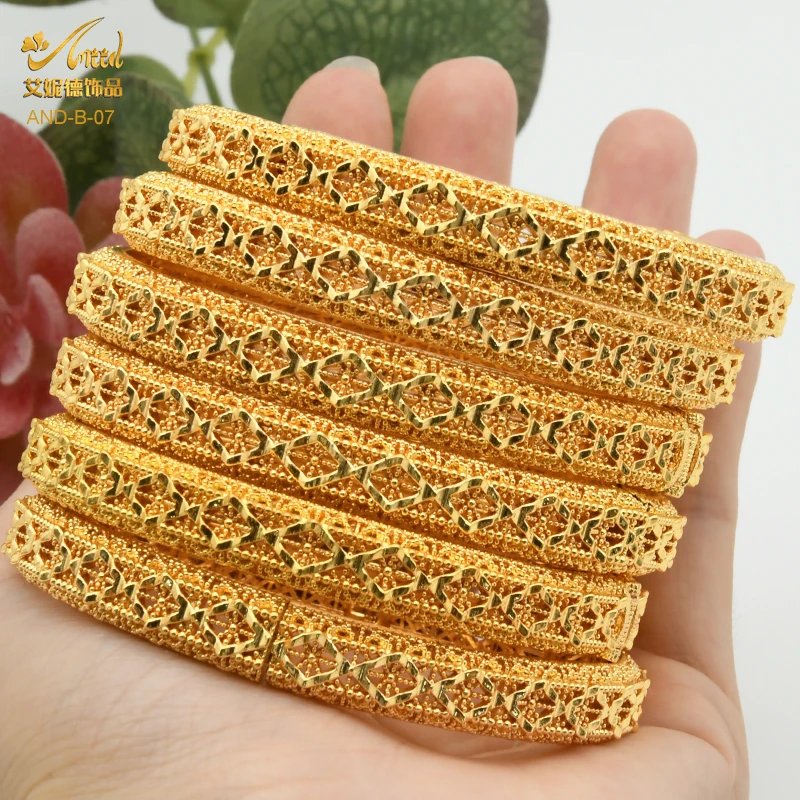 Floral design Bangles For Women Indian Jewelry Gold Color Bracelets Designer Bracelet - Image 3