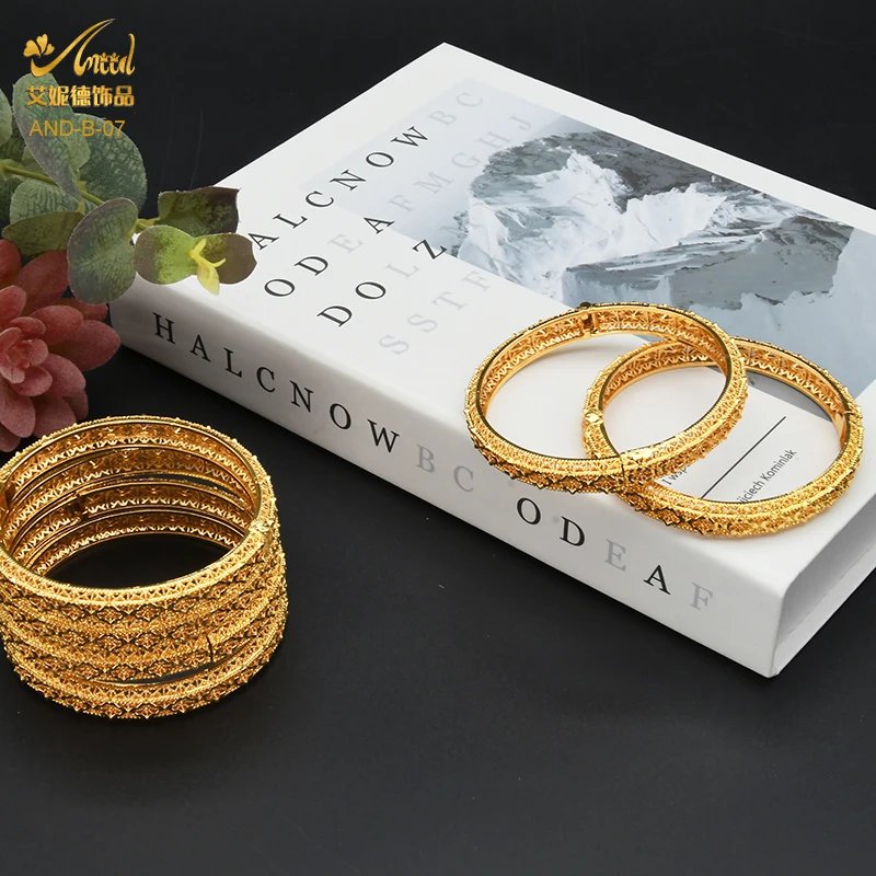 Floral design Bangles For Women Indian Jewelry Gold Color Bracelets Designer Bracelet - Image 5