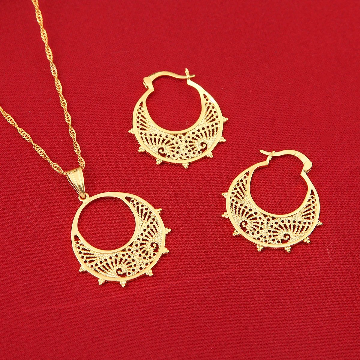 Ethnic design Jewelry Set Pendant necklace Chain Earring Jewelry - Image 8