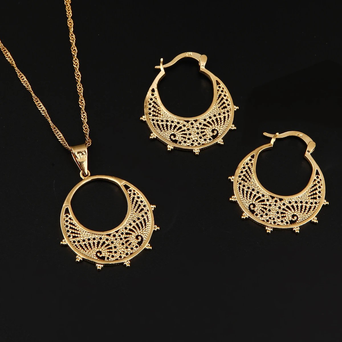 Ethnic design Jewelry Set Pendant necklace Chain Earring Jewelry - Image 6