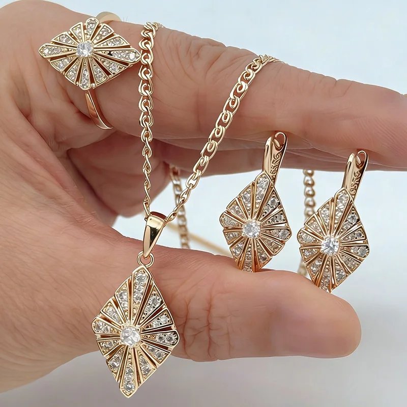 Kinel Hot 585 Rose Gold Color Bridal Wedding Jewelry Sets Shiny Natural Zircon Accessories for Women High Quality Fine Jewelry Kinel Hot 585 Rose Gold Color Bridal Wedding Jewelry Sets Shiny Natural Zircon Accessories for Women High Quality Fine Jewelry