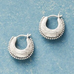 Ethical Fashion Silver Metal Geometry Pattern Hoop Earrings for Women Jewelry