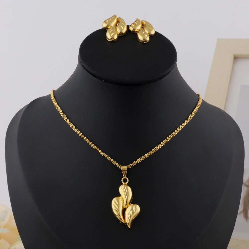 Color Three-layers Water Drop Teardrops Pendants Necklace Earrings Set for Women Wedding Banquet Jewelry Accessories Gift Color Three-layers Water Drop Teardrops Pendants Necklace Earrings Set for Women Wedding Banquet Jewelry Accessories Gift