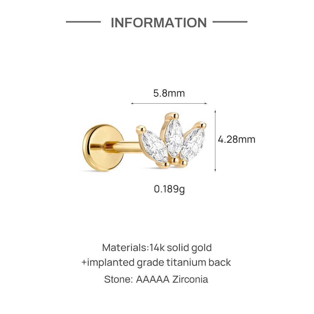 AIDE 14K Solid Gold Glossy Star/WaterDrop Pendant Piercing Earrings For Women Dainty Luxury Ear Bone Earring Anniversary Gifts