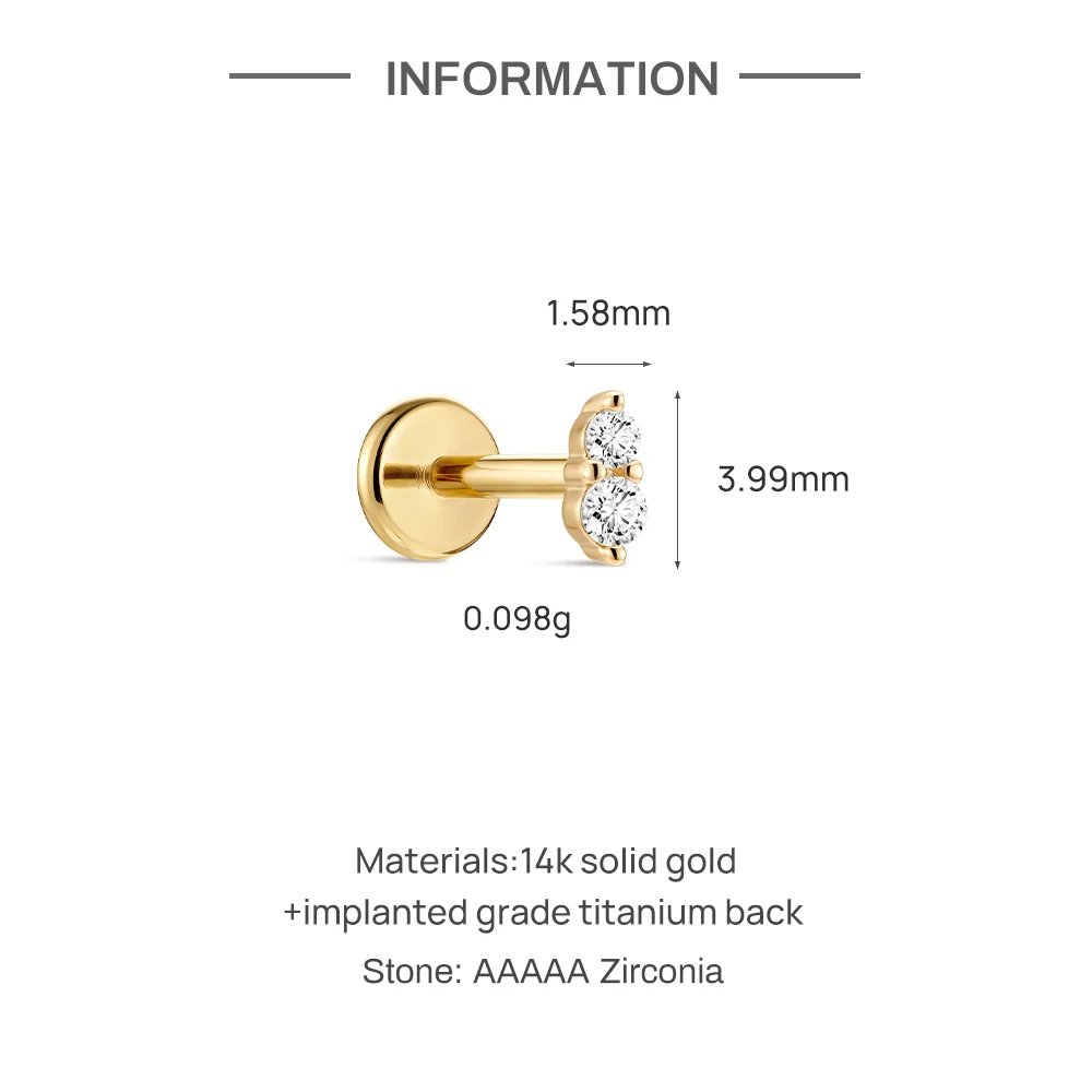 AIDE 14K Solid Gold Glossy Star/WaterDrop Pendant Piercing Earrings For Women Dainty Luxury Ear Bone Earring Anniversary Gifts