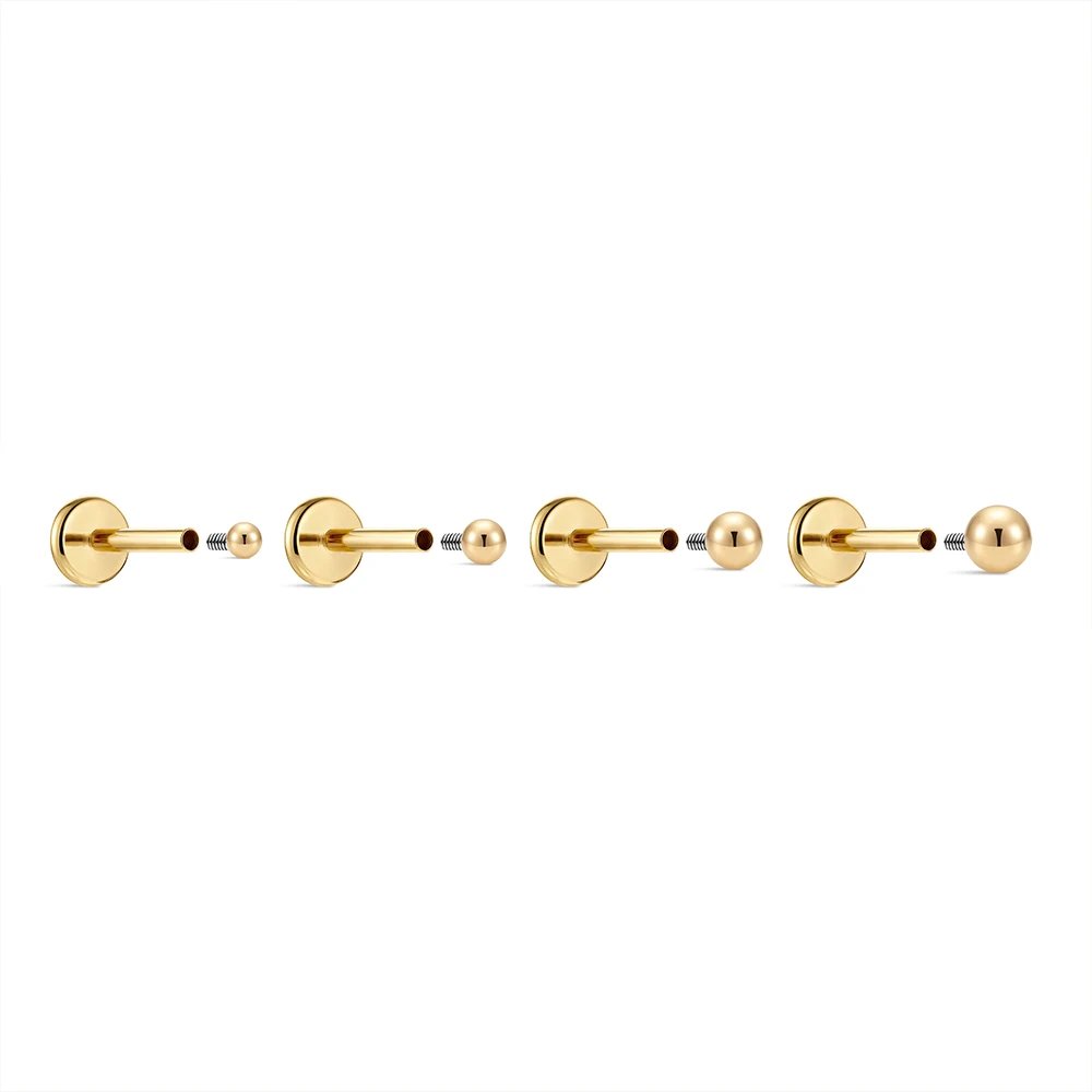 Aide 14K Solid Gold Smooth Ball Screw Back Cartilage Studs 1.5/2/2.5/3mm Tiny Piercing Earrings Hypoallergenic Jewelry for Women Aide 14K Solid Gold Smooth Ball Screw Back Cartilage Studs 1.5/2/2.5/3mm Tiny Piercing Earrings Hypoallergenic Jewelry for Women