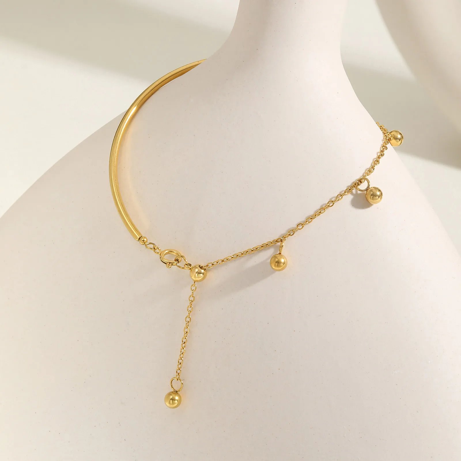 Minimalist Ball Semi-circle Bracelet for Women,Flat Bracelets,Water Resistant Jewelry Gift - Image 5