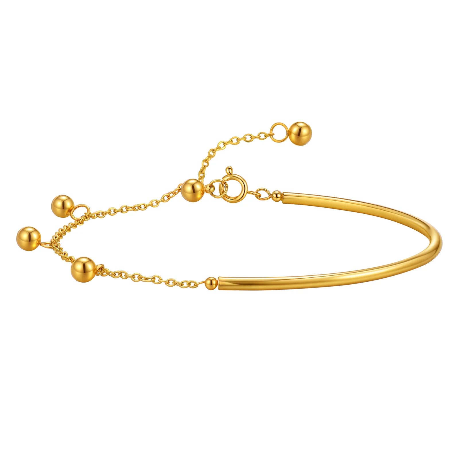 Minimalist Ball Semi-circle Bracelet for Women,Flat Bracelets,Water Resistant Jewelry Gift