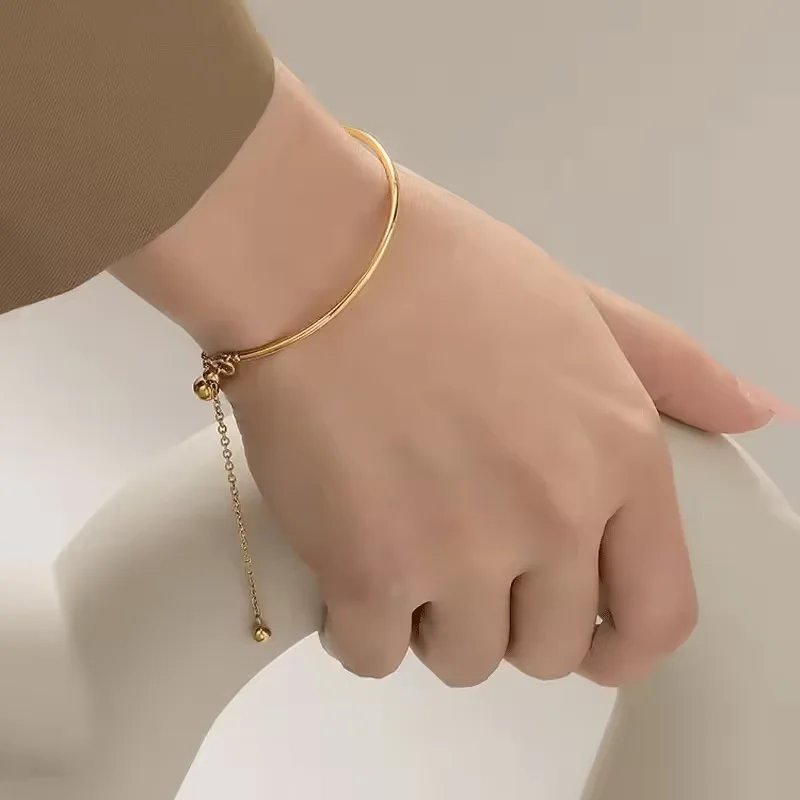 Minimalist Ball Semi-circle Bracelet for Women,Flat Cross Chain Stainless Steel Bracelets,Waterproof Jewelry Gift Minimalist Ball Semi-circle Bracelet for Women,Flat Cross Chain Stainless Steel Bracelets,Waterproof Jewelry Gift