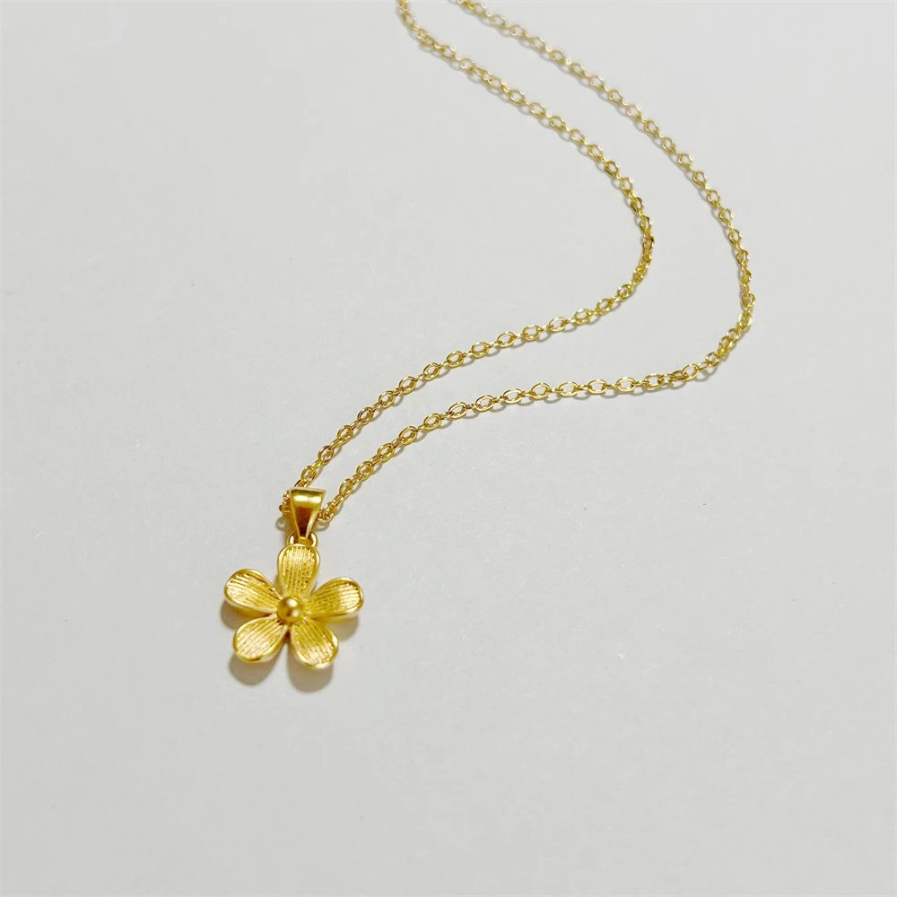 Exquisite Gold layered Jewelry Set Flower Pendant Necklace Earrings Ring Set Wedding Bridal Accessories - Image 5