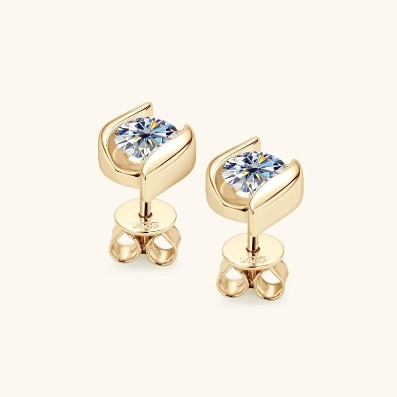 Gold Plated Silver 925 Real Moissanite Jewelry Set for Women 2.0ctw D Color Lab Diamond Stud Earrings Pendant Necklace Sets Gift Gold Plated Silver 925 Real Moissanite Jewelry Set for Women 2.0ctw D Color Lab Diamond Stud Earrings Pendant Necklace Sets Gift