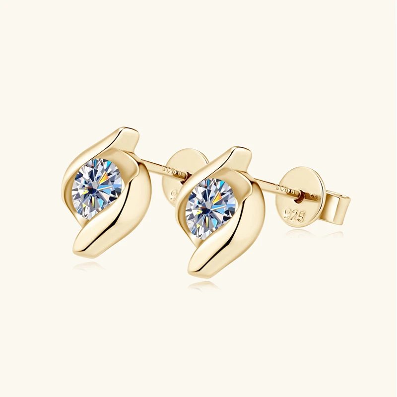 Gold Plated Silver 925 Real Moissanite Jewelry Set for Women 2.0ctw D Color Lab Diamond Stud Earrings Pendant Necklace Sets Gift Gold Plated Silver 925 Real Moissanite Jewelry Set for Women 2.0ctw D Color Lab Diamond Stud Earrings Pendant Necklace Sets Gift