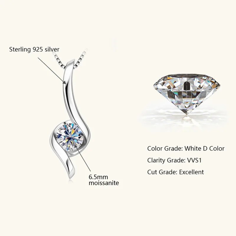 Gold Plated Silver 925 Real Moissanite Jewelry Set for Women 2.0ctw D Color Lab Diamond Stud Earrings Pendant Necklace Sets Gift - Image 3