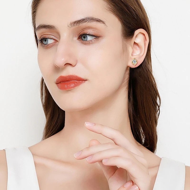 Gold Plated Silver 925 Real Moissanite Jewelry Set for Women 2.0ctw D Color Lab Diamond Stud Earrings Pendant Necklace Sets Gift Gold Plated Silver 925 Real Moissanite Jewelry Set for Women 2.0ctw D Color Lab Diamond Stud Earrings Pendant Necklace Sets Gift