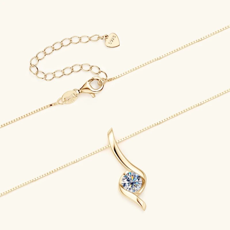 Gold Plated Silver 925 Real Moissanite Jewelry Set for Women 2.0ctw D Color Lab Diamond Stud Earrings Pendant Necklace Sets Gift Gold Plated Silver 925 Real Moissanite Jewelry Set for Women 2.0ctw D Color Lab Diamond Stud Earrings Pendant Necklace Sets Gift