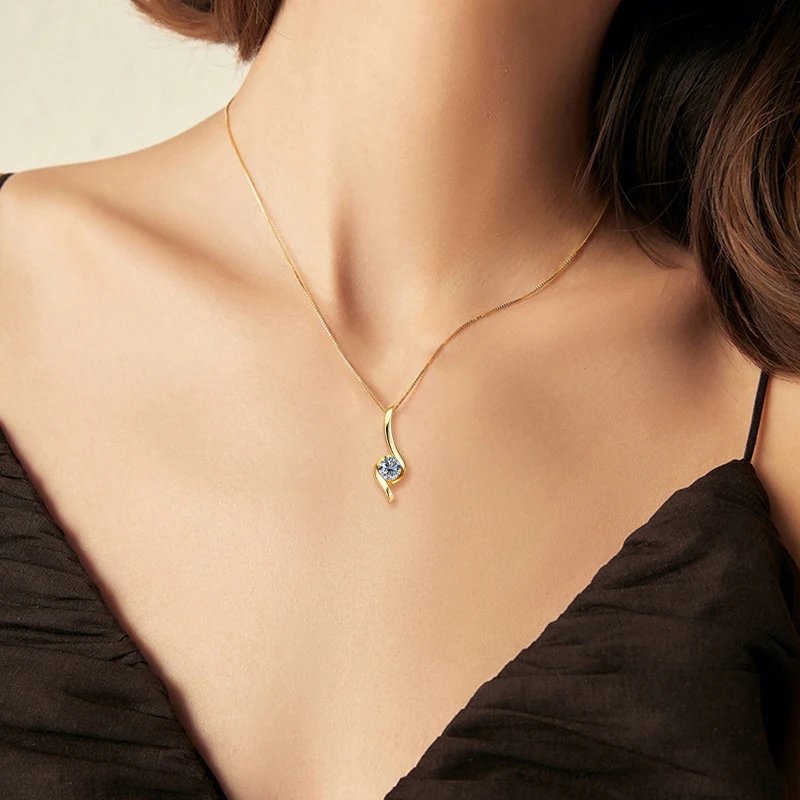 Gold Plated Silver 925 Real Moissanite Jewelry Set for Women 2.0ctw D Color Lab Diamond Stud Earrings Pendant Necklace Sets Gift Gold Plated Silver 925 Real Moissanite Jewelry Set for Women 2.0ctw D Color Lab Diamond Stud Earrings Pendant Necklace Sets Gift