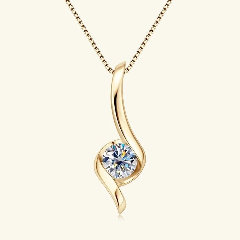 Gold Plated Silver 925 Real Moissanite Jewelry Set for Women 2.0ctw D Color Lab Diamond Stud Earrings Pendant Necklace Sets Gift Gold Plated Silver 925 Real Moissanite Jewelry Set for Women 2.0ctw D Color Lab Diamond Stud Earrings Pendant Necklace Sets Gift
