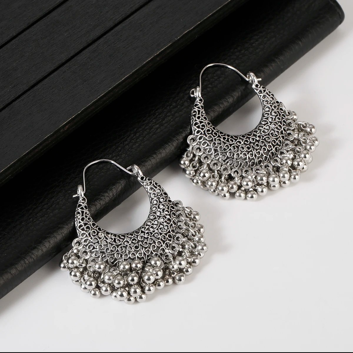 Ethnic Women's Palace Gold Geometric Turkish Jhumka Earrings Pendientes Indian Jewelry Tassel Dangling Earrings
