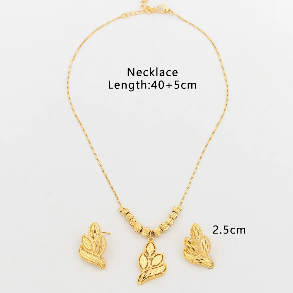 Italy Luxury Design Gold Plated Jewelry Set for Women Trendy Dubai Geometric Earrings Necklace New Jewelery Vintage Accesories
