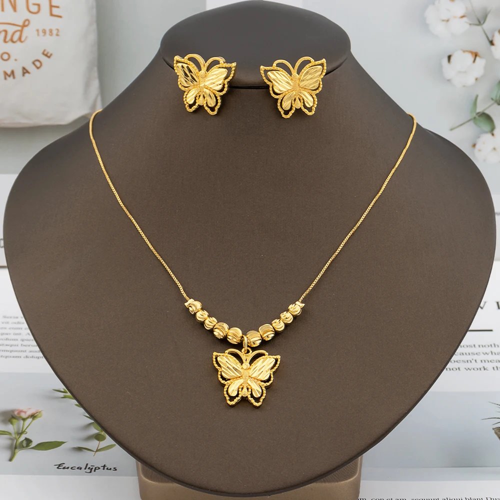 Italy Luxury Design Gold Plated Jewelry Set for Women Trendy Dubai Geometric Earrings Necklace New Jewelery Vintage Accesories