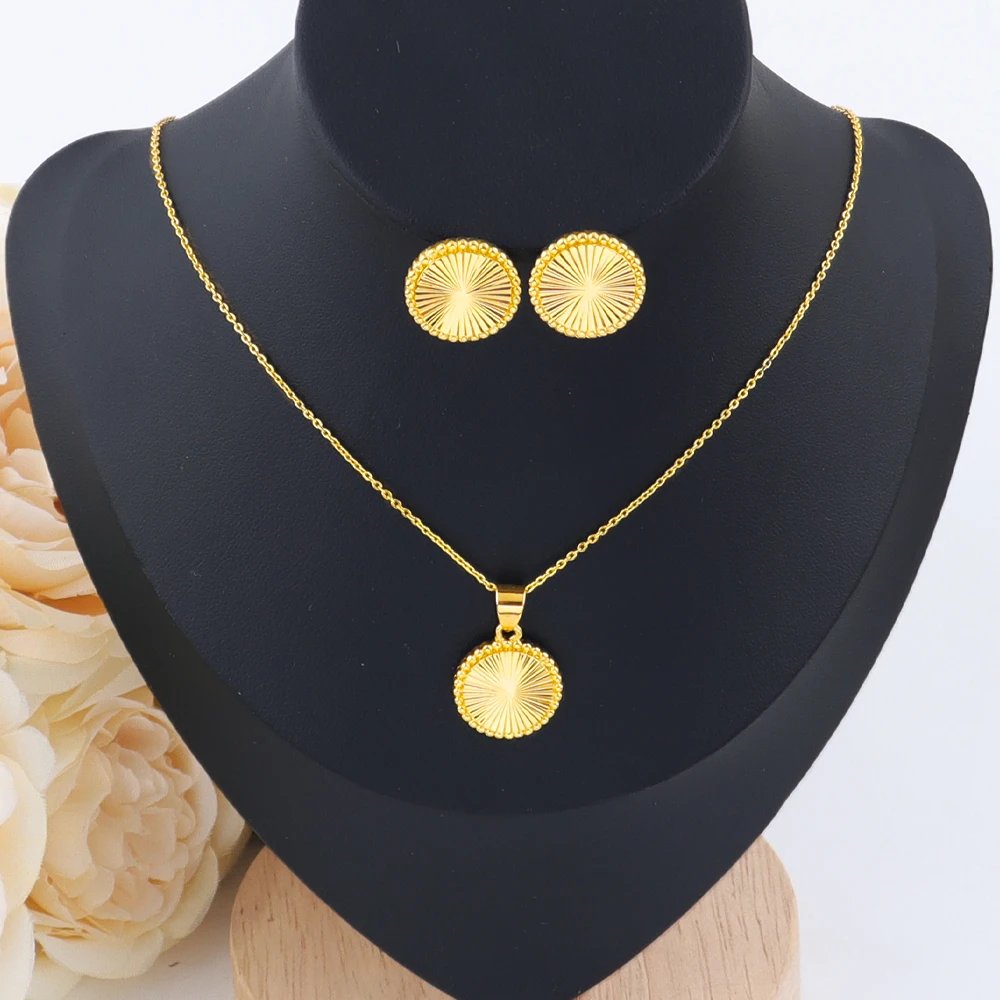 Stainless Steel Bohemian Style Jewelry Set Rotundity Necklace Earrings Set For Women Fashion Fine Chain Party Daily Jewelry Gift Stainless Steel Bohemian Style Jewelry Set Rotundity Necklace Earrings Set For Women Fashion Fine Chain Party Daily Jewelry Gift