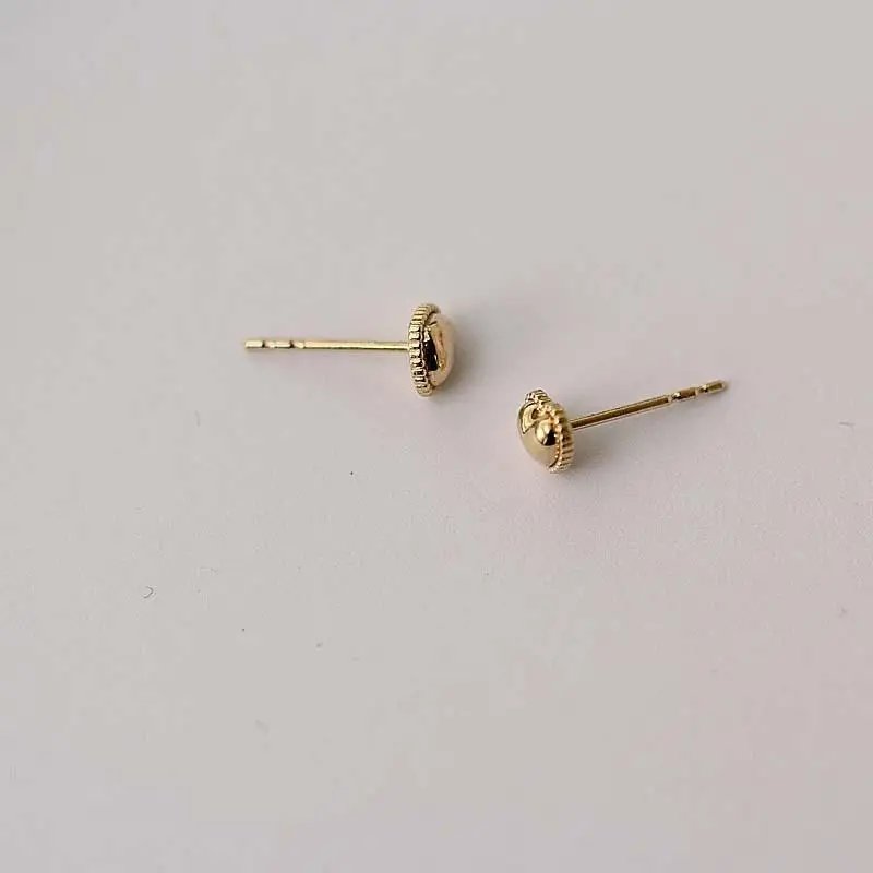 925 Sterling Silver 14k Gold Plated Stud Earrings Cute Cake Side Heart Earrings Simple Student Korean Jewelry Wholesale 925 Sterling Silver 14k Gold Plated Stud Earrings Cute Cake Side Heart Earrings Simple Student Korean Jewelry Wholesale