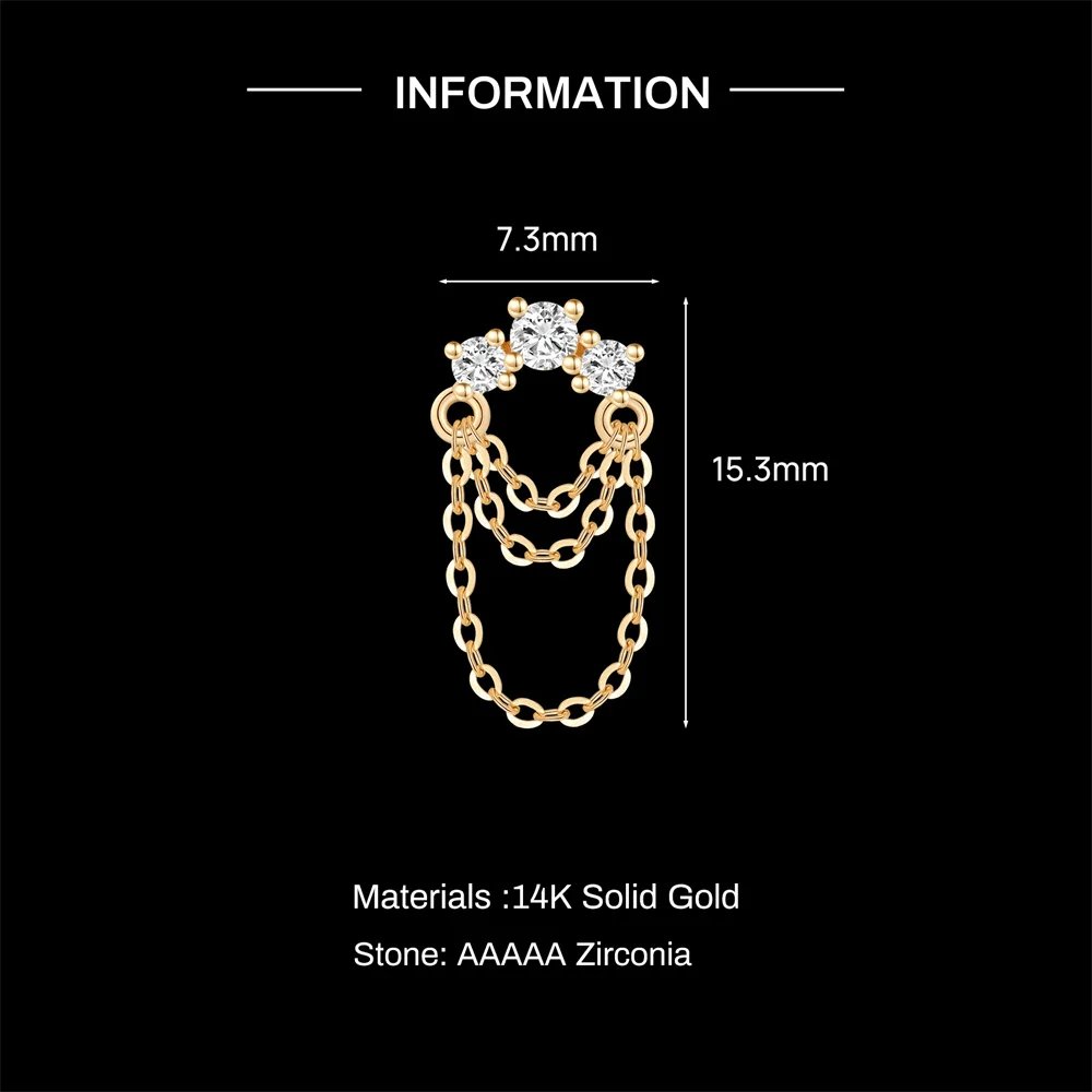 AIDE 14K Solid Gold Geometric Star/Flower Piercing Earrings For Women Dainty Luxury Flat Back Earrings Party Daily Wear Gifts