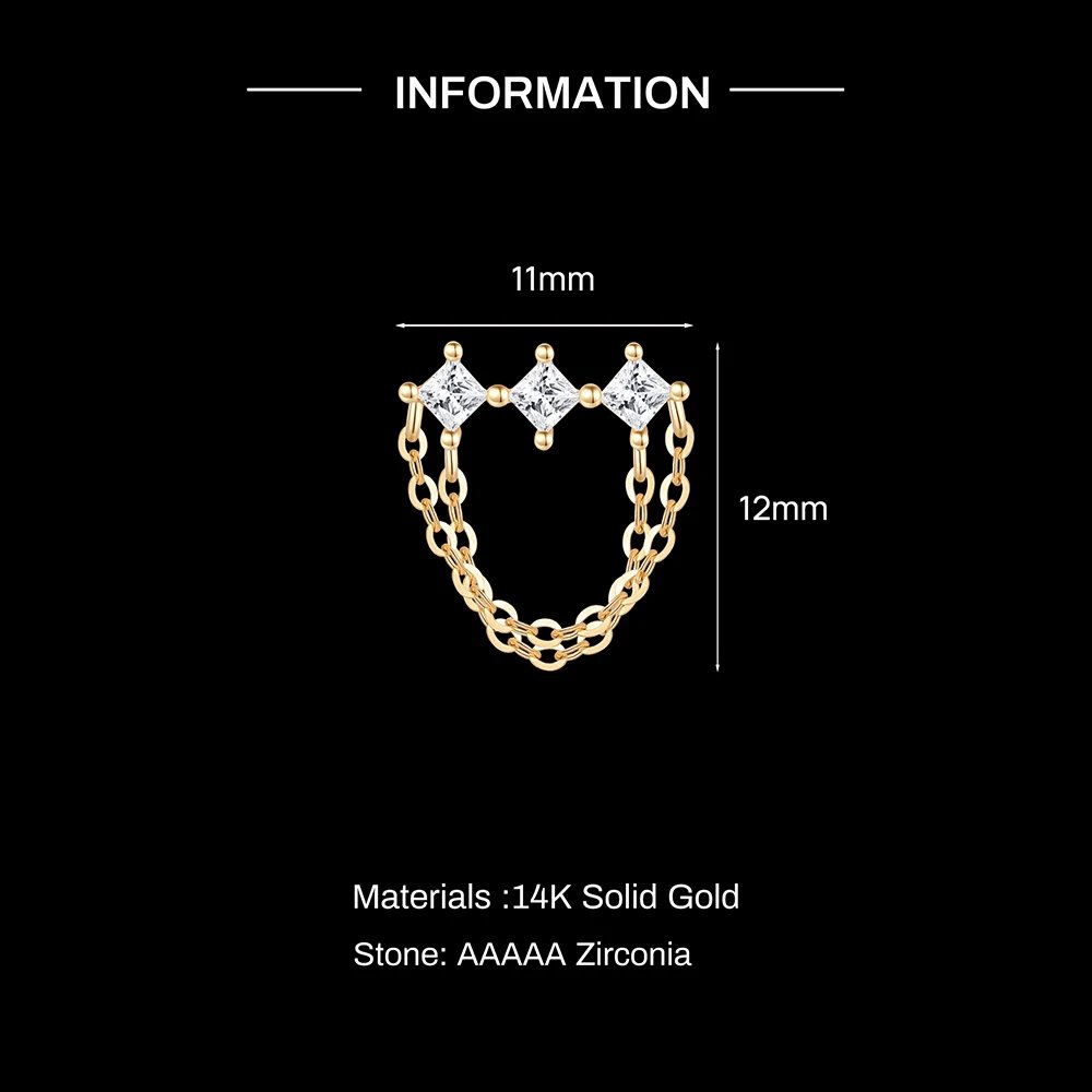 AIDE 14K Solid Gold Geometric Star/Flower Piercing Earrings For Women Dainty Luxury Flat Back Earrings Party Daily Wear Gifts