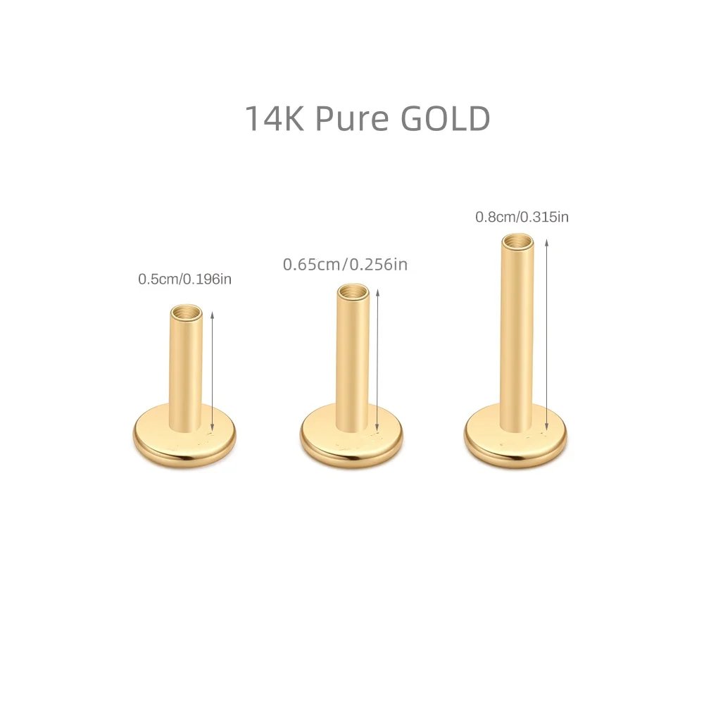 AIDE 14K Solid Gold Geometric Star/Flower Piercing Earrings For Women Dainty Luxury Flat Back Earrings Party Daily Wear Gifts