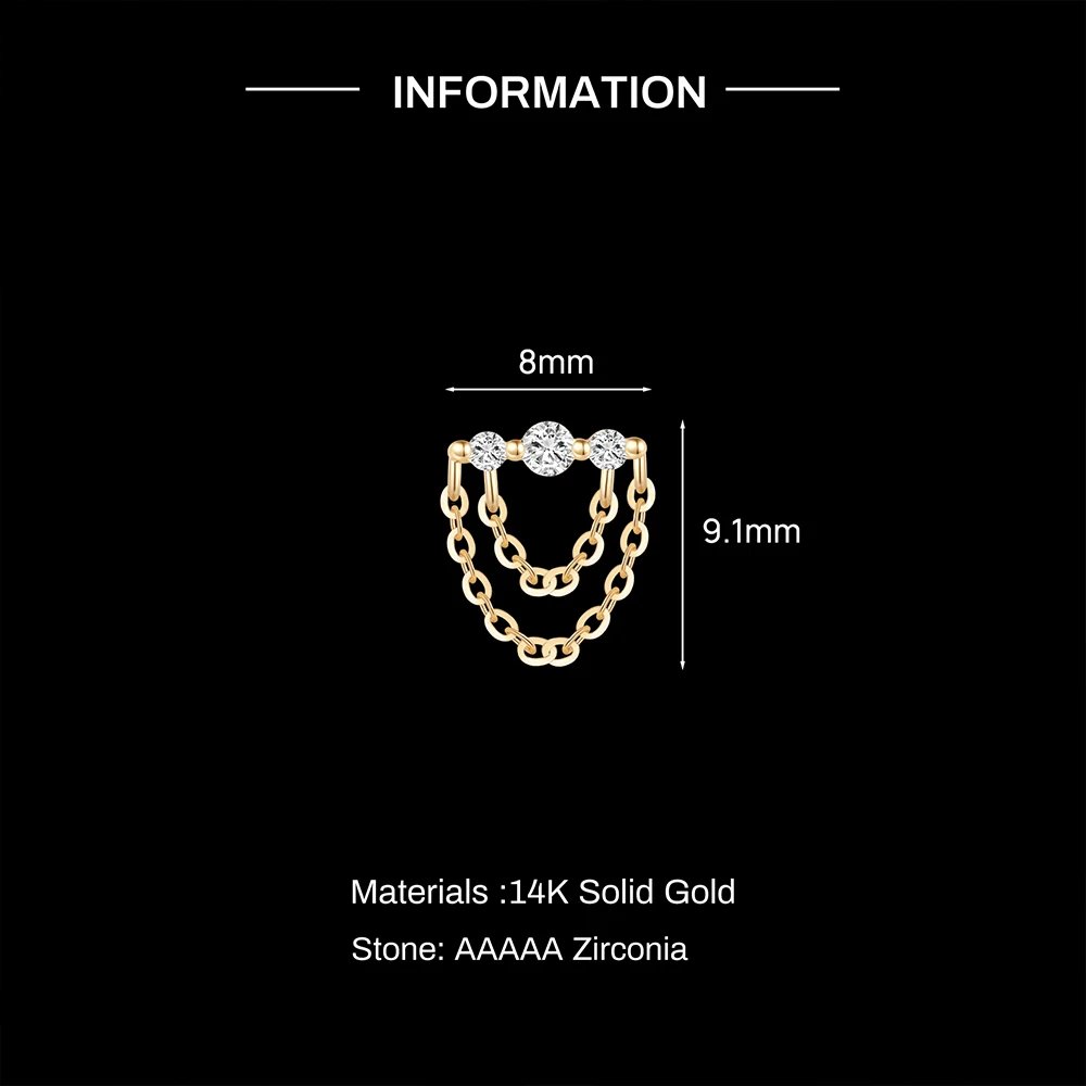 AIDE 14K Solid Gold Geometric Star/Flower Piercing Earrings For Women Dainty Luxury Flat Back Earrings Party Daily Wear Gifts