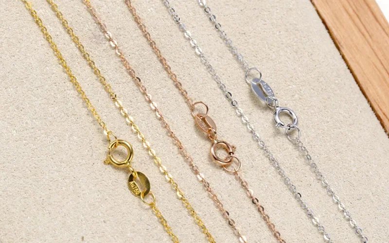 18K Au750 Gold O-Link Clavicle Necklace Women High Luster Chain Minimalist Layering Jewelry Containing a steel stamp 18K Au750 Gold O-Link Clavicle Necklace Women High Luster Chain Minimalist Layering Jewelry Containing a steel stamp