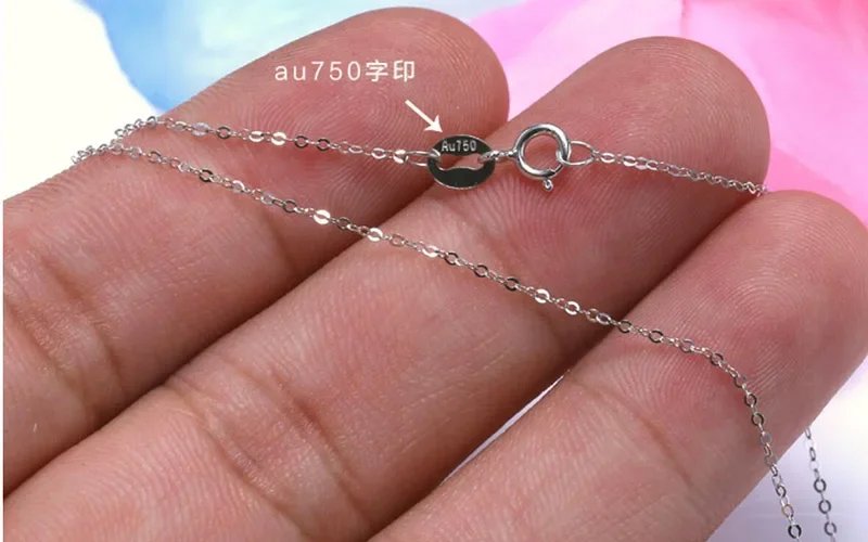 18K Au750 Gold O-Link Clavicle Necklace Women High Luster Chain Minimalist Layering Jewelry Containing a steel stamp 18K Au750 Gold O-Link Clavicle Necklace Women High Luster Chain Minimalist Layering Jewelry Containing a steel stamp