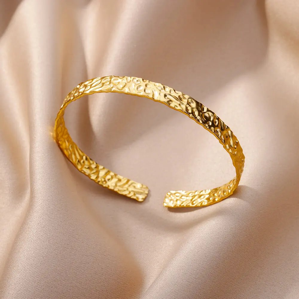 Adjustable Bangle Bracelets for Women WaterResistant Gold Color Luxury Jewelry - Image 2