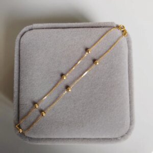 Real 18K gold Chopin bracelet pure Au750 Chopin chain gold ball bracelet women's boutique jewelry gift