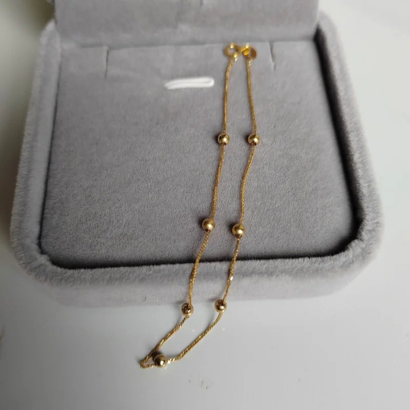 LABB Real 18K gold Chopin bracelet pure Au750 Chopin chain gold ball bracelet women's boutique jewelry gift B0083 LABB Real 18K gold Chopin bracelet pure Au750 Chopin chain gold ball bracelet women's boutique jewelry gift B0083