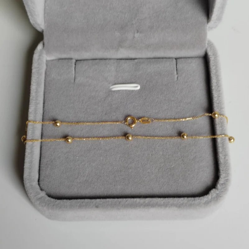 LABB Real 18K gold Chopin bracelet pure Au750 Chopin chain gold ball bracelet women's boutique jewelry gift B0083 LABB Real 18K gold Chopin bracelet pure Au750 Chopin chain gold ball bracelet women's boutique jewelry gift B0083