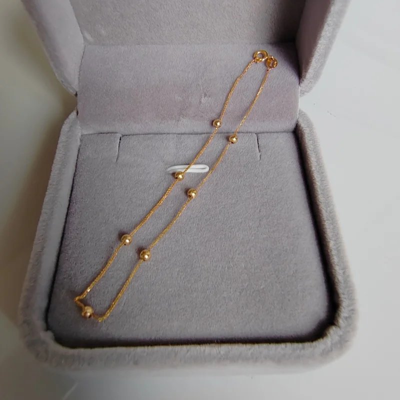LABB Real 18K gold Chopin bracelet pure Au750 Chopin chain gold ball bracelet women's boutique jewelry gift B0083 LABB Real 18K gold Chopin bracelet pure Au750 Chopin chain gold ball bracelet women's boutique jewelry gift B0083
